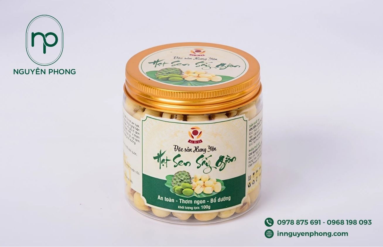 Mẫu tem nhãn hạt sen sấy chất lượng 